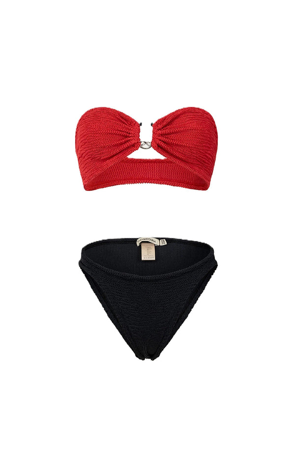 PARAMIDONNA Women Frida Black Chili Bandeau Bikini