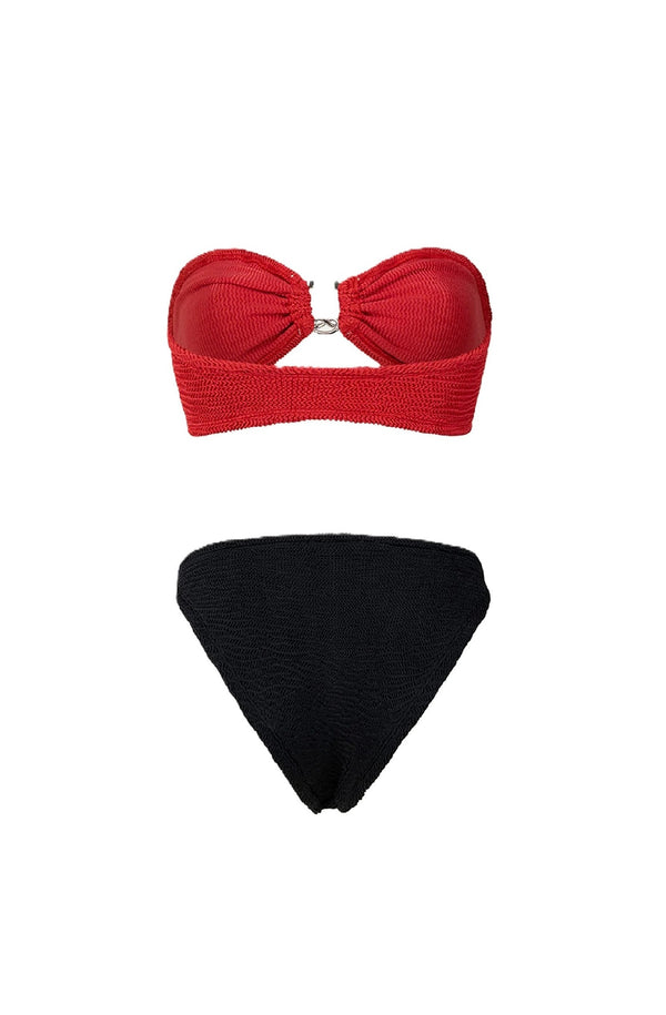 PARAMIDONNA Women Frida Black Chili Bandeau Bikini