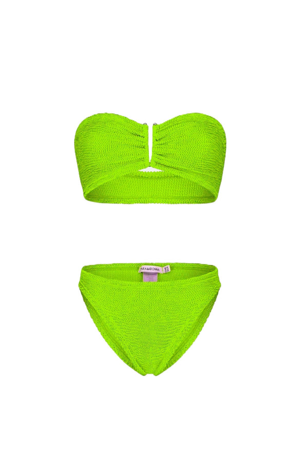 PARAMIDONNA Women Frida Lime Bandeau Bikini