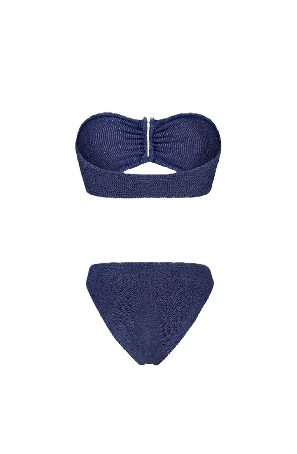 PARAMIDONNA Women Frida Navy Lurex Bandeau Bikini