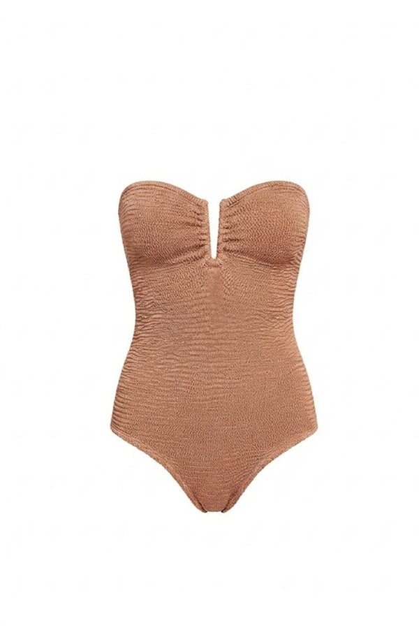 PARAMIDONNA Women Frida Rose Beige Bandeau One-Piece Swimsuit