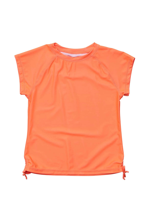 SNAPPERROCK Girls Tangerine Short Sleeve Rash Top