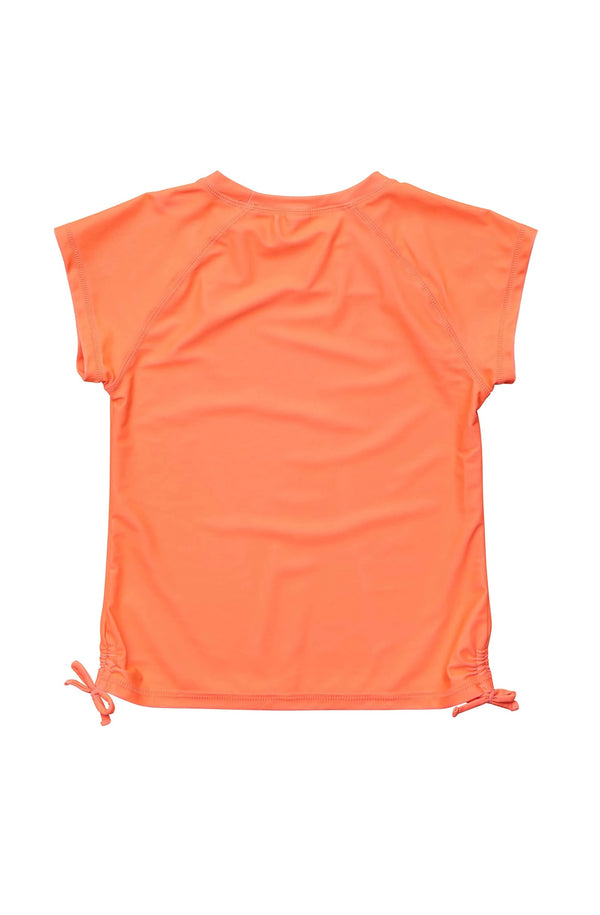 SNAPPERROCK Girls Tangerine Short Sleeve Rash Top