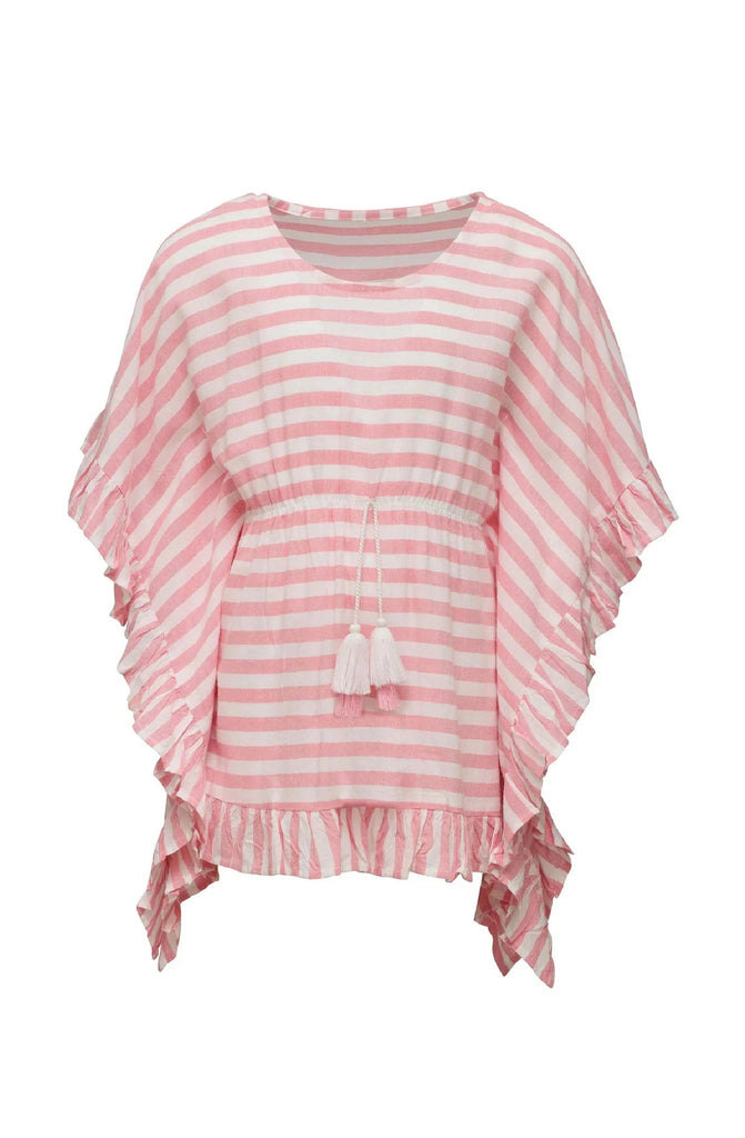 SNAPPERROCK Girls Pink Stripe Cover Up