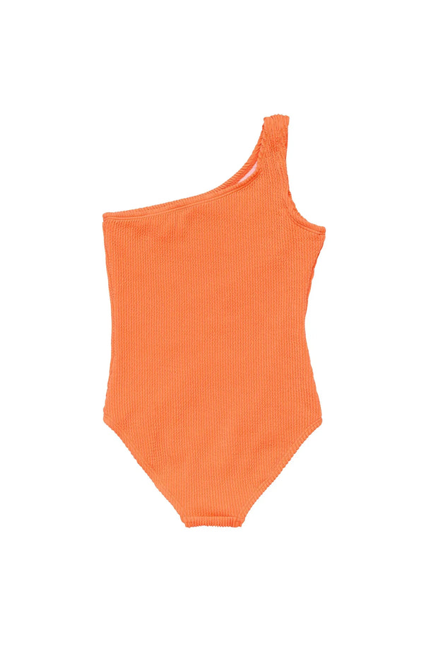 SNAPPERROCK Girls Tangerine One Shoulder Swimsuit