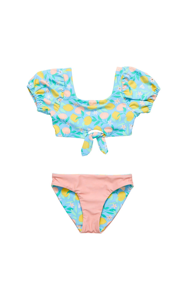 SNAPPERROCK Girls Lemon Drops Knot Bikini