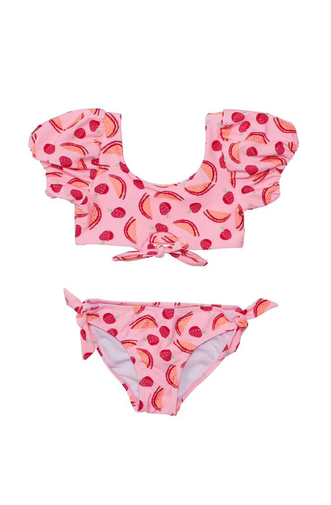 SNAPPERROCK Girls Berry Sweet Knot Front Bikini