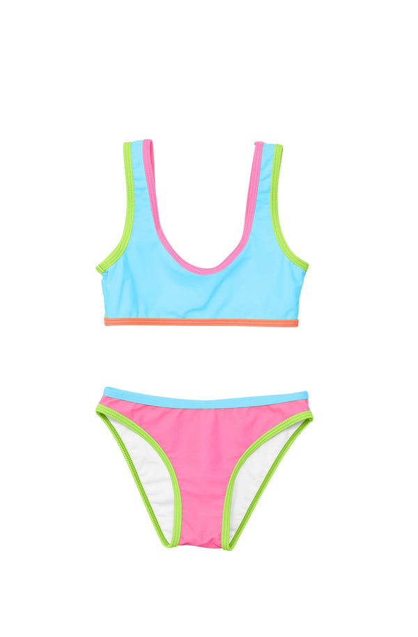 SNAPPERROCK Girls Candy Colorblock Crop Bikini