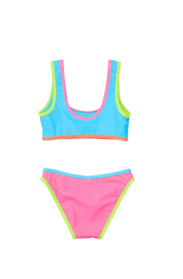 SNAPPERROCK Girls Candy Colorblock Crop Bikini