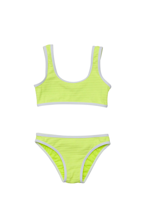 SNAPPERROCK Girls Citron Zest Crop Bikini