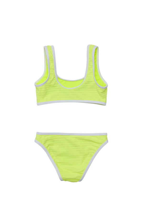 SNAPPERROCK Girls Citron Zest Crop Bikini