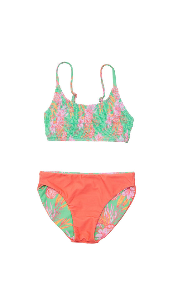 SNAPPERROCK Girls Coastal Shells Sustainable Bikini