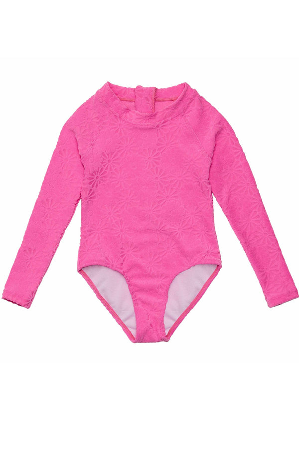 SNAPPERROCK Girls Bubblegum Bloom Long Sleeve Surf Suit