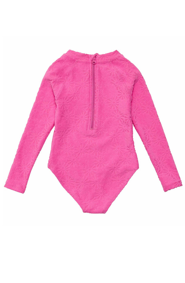 SNAPPERROCK Girls Bubblegum Bloom Long Sleeve Surf Suit