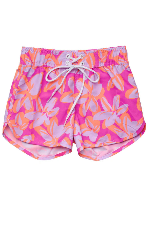 SNAPPERROCK Girls Hibiscus Hype Board Shorts