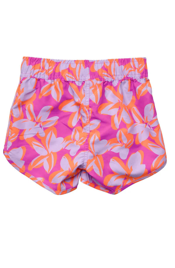 SNAPPERROCK Girls Hibiscus Hype Board Shorts