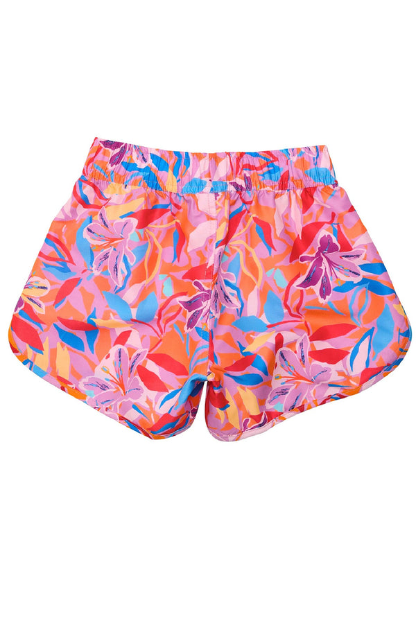SNAPPERROCK Girls Blooming Sunset Sustainable Board Shorts