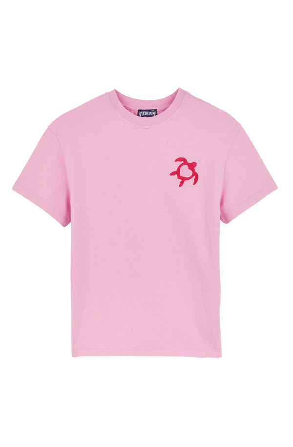 VILEBREQUIN Girls Organic Cotton T-Shirt Embroidered Turtle Heart Tahiti