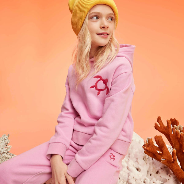 VILEBREQUIN Girls Organic Cotton Hoodies Sweatshirt Turtle Heart Tahiti