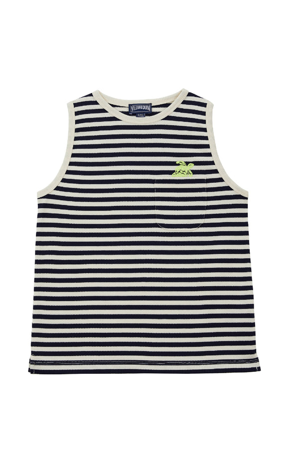 VILEBREQUIN Girls Striped Organic Cotton Tank Top