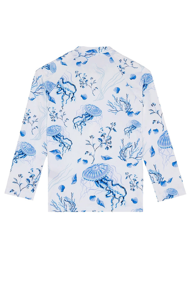 VILEBREQUIN Girls Zipped Long Sleeves Rashguard Medusa and Shells