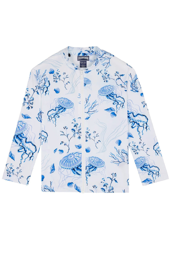 VILEBREQUIN Girls Zipped Long Sleeves Rashguard Medusa and Shells