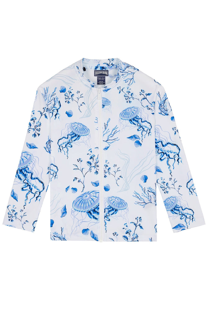 VILEBREQUIN Girls Zipped Long Sleeves Rashguard Medusa and Shells