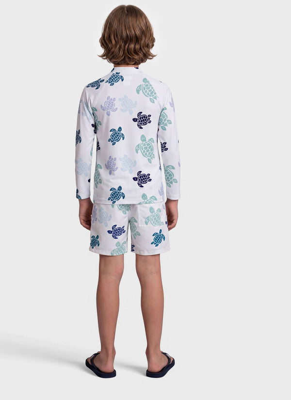 VILEBREQUIN Boys Zipped Long Sleeves Rashguard Tortues Multicolores
