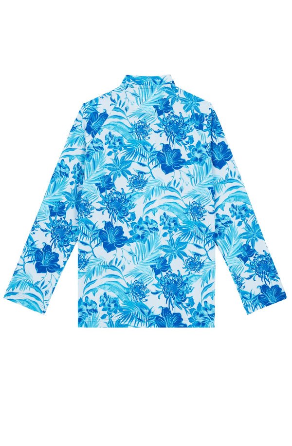 VILEBREQUIN Kids Zipper Long Sleeves Rashguard Tahiti Flowers