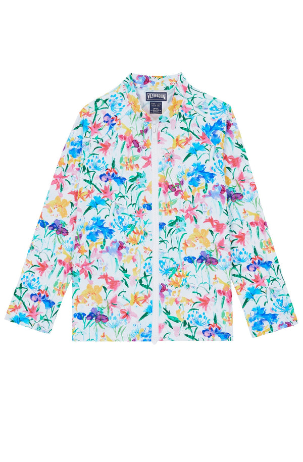 VILEBREQUIN Kids Zipper Long Sleeves Rashguard Happy Flowers