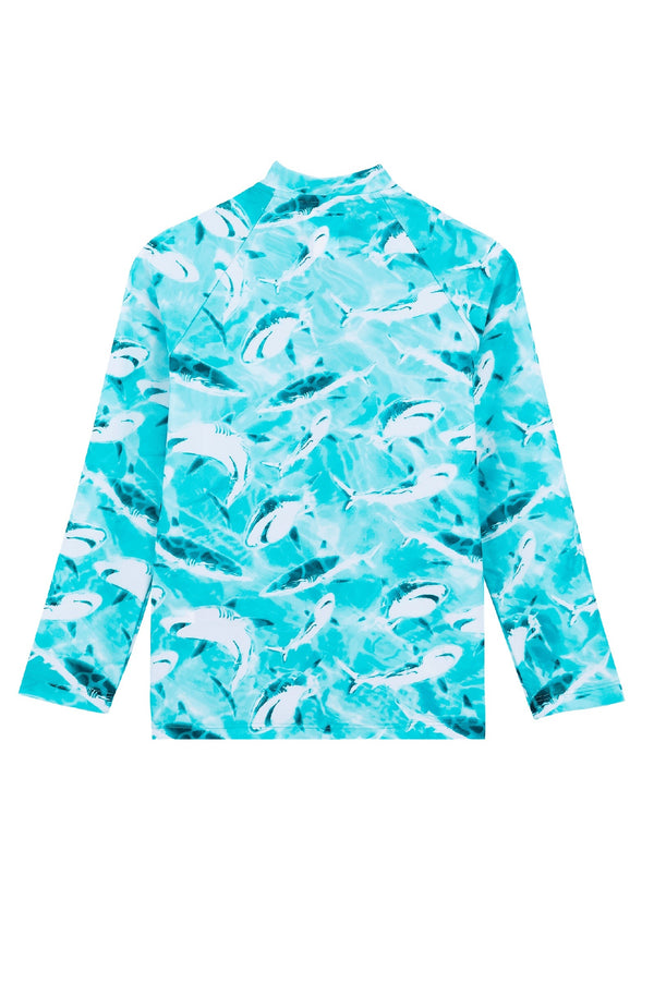 VILEBREQUIN Kids Zipper Long Sleeves Rashguard Requins