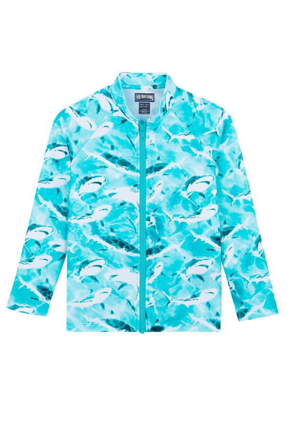 VILEBREQUIN Kids Zipper Long Sleeves Rashguard Requins