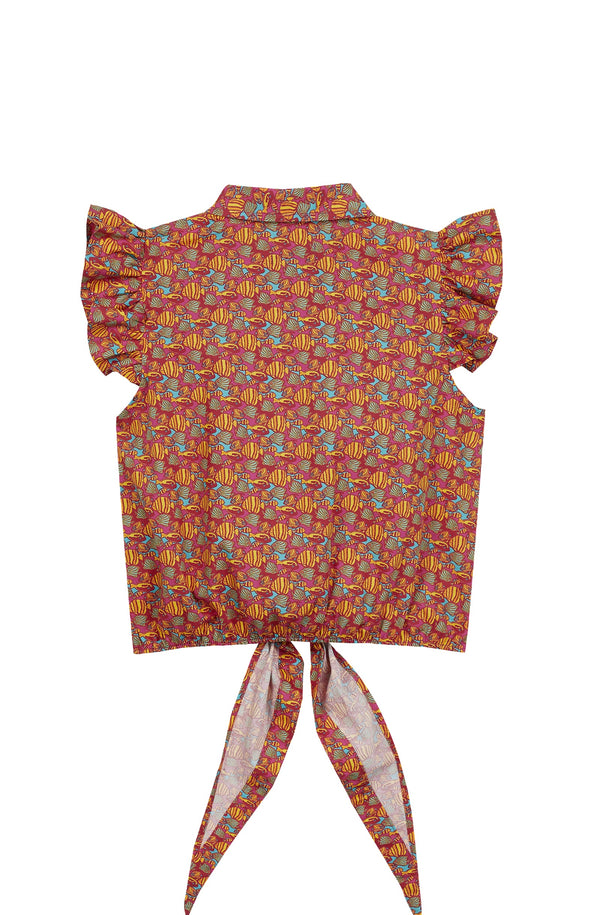 VILEBREQUIN Girls Organic Cotton Shirt Fishy Vibes