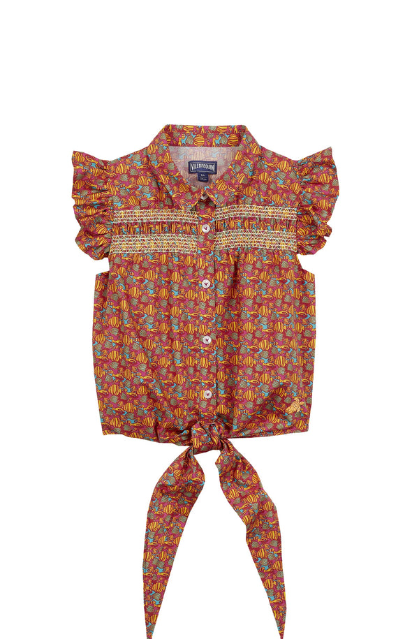 VILEBREQUIN Girls Organic Cotton Shirt Fishy Vibes