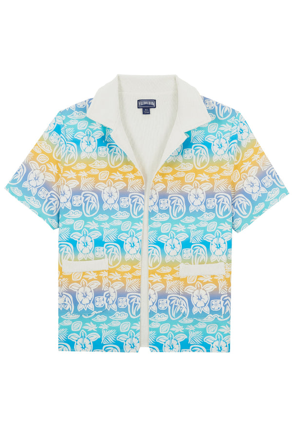 VILEBREQUIN Boys Cotton Bowling Shirts Tahiti Turtles