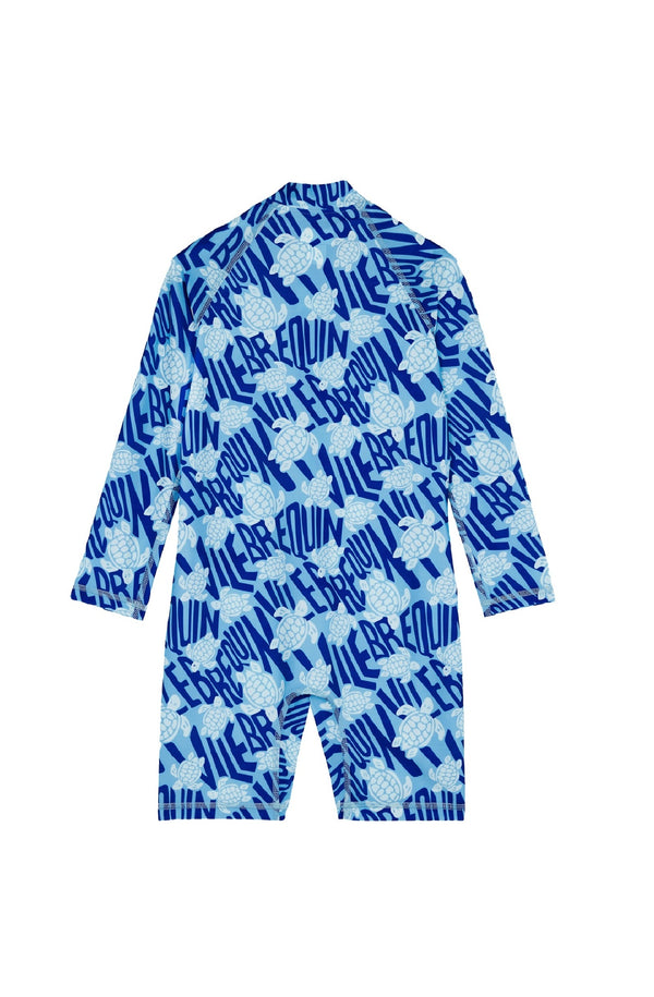 VILEBREQUIN Boys One-Piece Rashguard Ronde des Tortues Logo