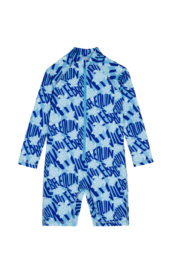 VILEBREQUIN Boys One-Piece Rashguard Ronde des Tortues Logo