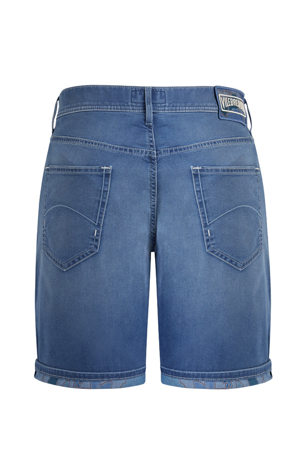 VILEBREQUIN Men 5-Pockets Denim Bermuda Shorts Tropical Turtles