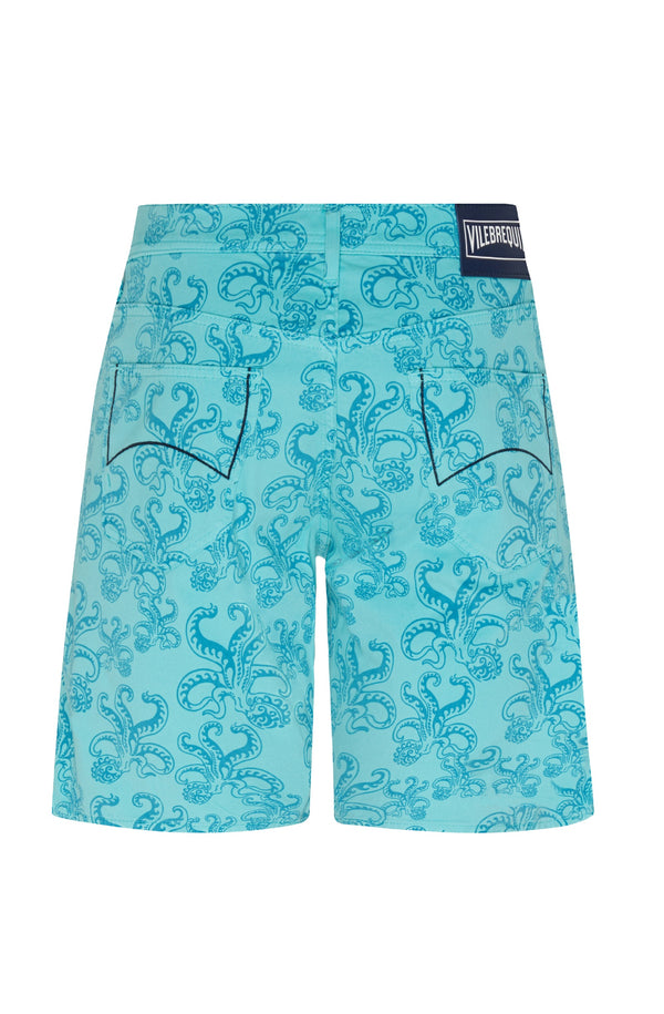 VILEBREQUIN Men Cotton Bermuda Shorts Printed Resin Poulpes