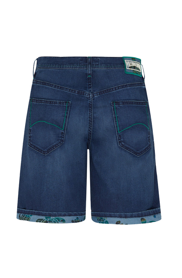 VILEBREQUIN Men Denim Bermuda Shorts Tahiti Turtles