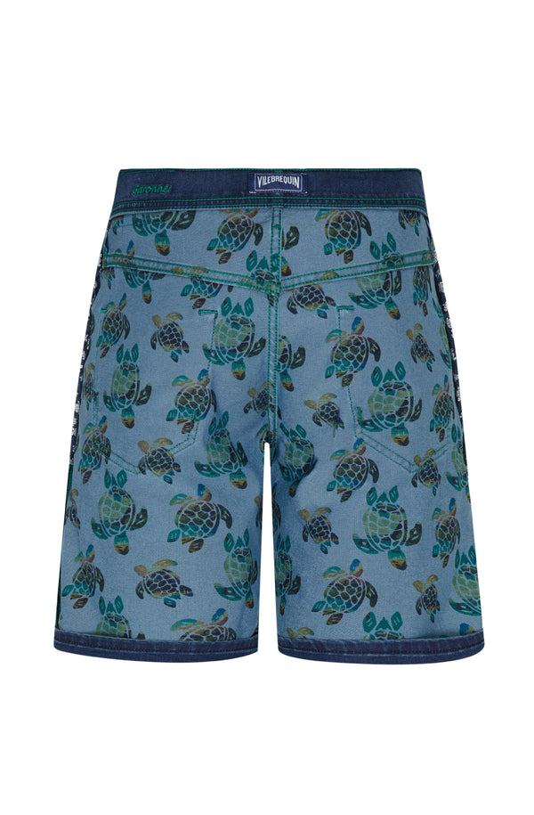 VILEBREQUIN Men Denim Bermuda Shorts Tahiti Turtles