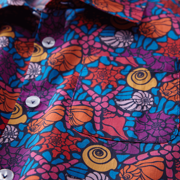 VILEBREQUIN Boys Cotton Bowling Shirts Noumea Sea Shells