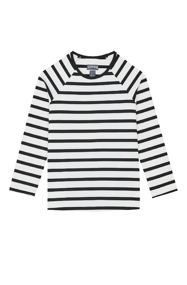VILEBREQUIN Kids Zipper Long Sleeves Rashguard Rayures