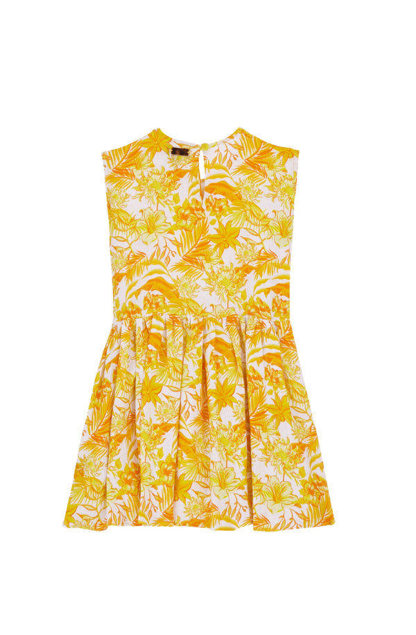 VILEBREQUIN Girls Linen Dress Tahiti Flowers