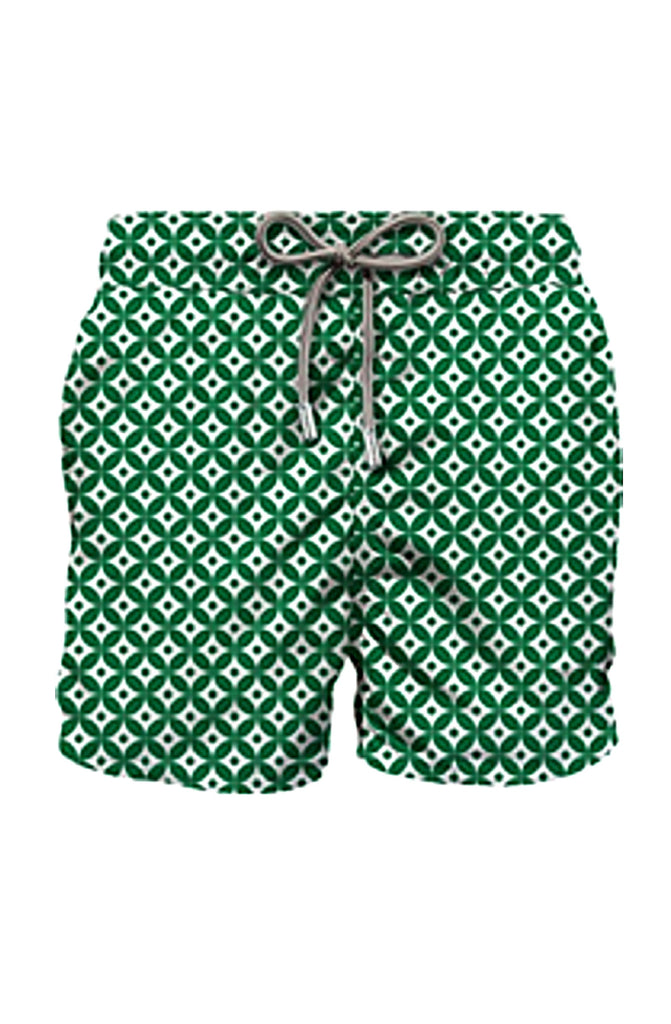 MC2 SAINT BARTH Men Swim Shorts Mid-Length Gustavia Geo Round