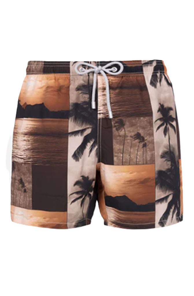MC2 SAINT BARTH Men Swim Shorts Mid-Length Gustavia AI Photo Sunset