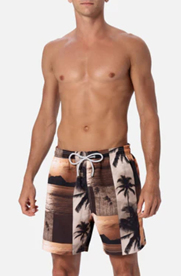MC2 SAINT BARTH Men Swim Shorts Mid-Length Gustavia AI Photo Sunset