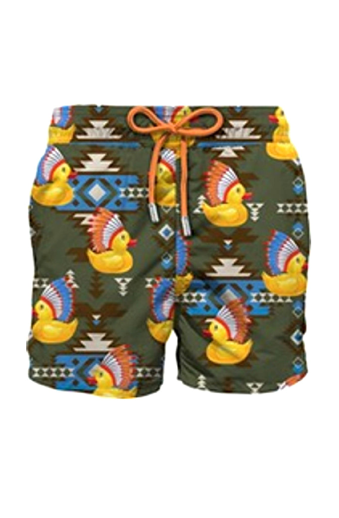 MC2 SAINT BARTH Men Swim Shorts Mid-Length Gustavia Ducky Cheyenne