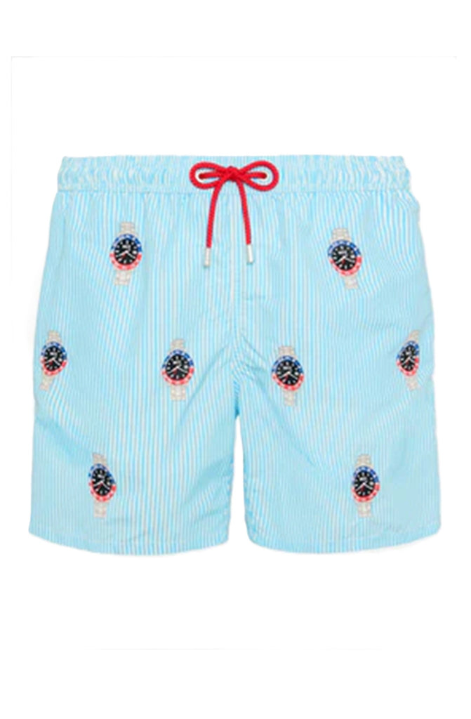 MC2 SAINT BARTH Men Swim Shorts Mid-Length Gustavia Embroidery Watches
