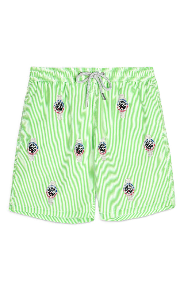 MC2 SAINT BARTH Men Swim Shorts Gustavia Embroidery Time Stripes